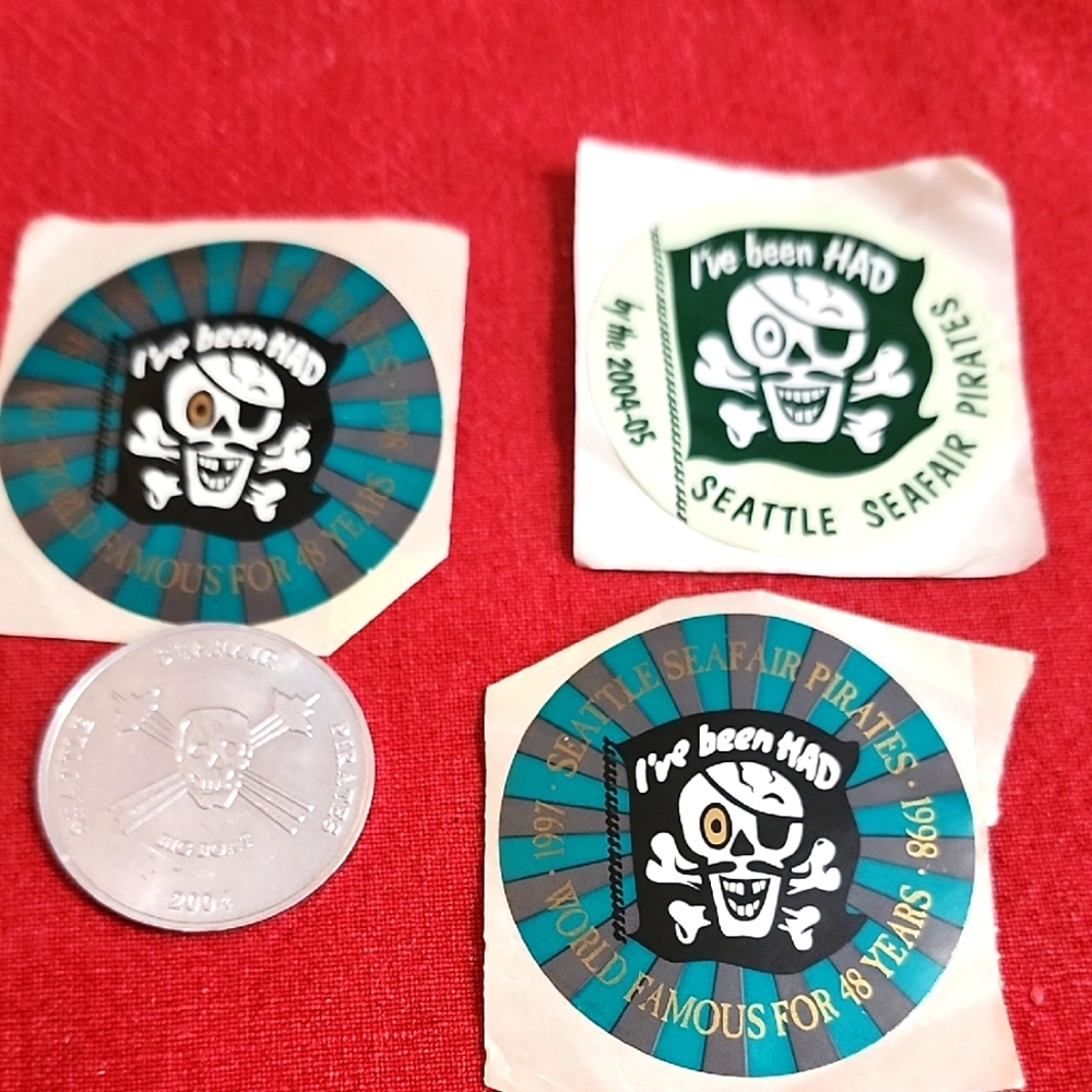 Seattle Seafair Pirates Stickers and Coin Set